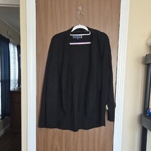Karen Scott Black Open Front Cardigan